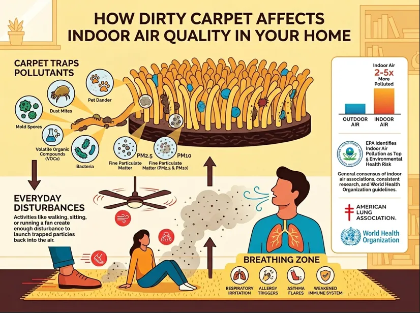 Professional carpet cleaning helps remove pollutants and improves indoor air quality