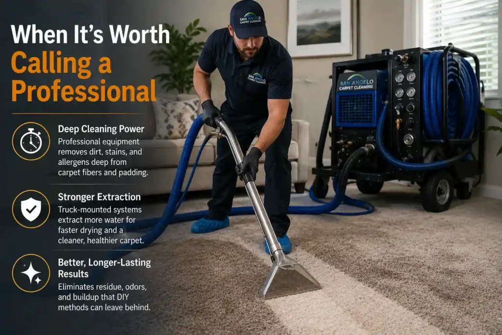 Professional carpet cleaning for deep stains and dirt removal